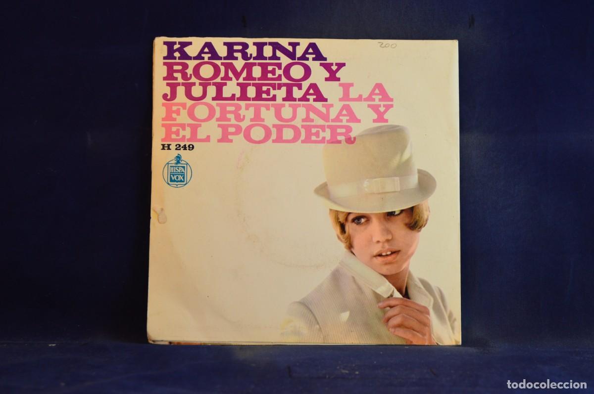 Discos de vinilo: KARINA - ROMEO Y JULIETA - LA FORTUNA Y EL PODER - SINGLE - Foto 2