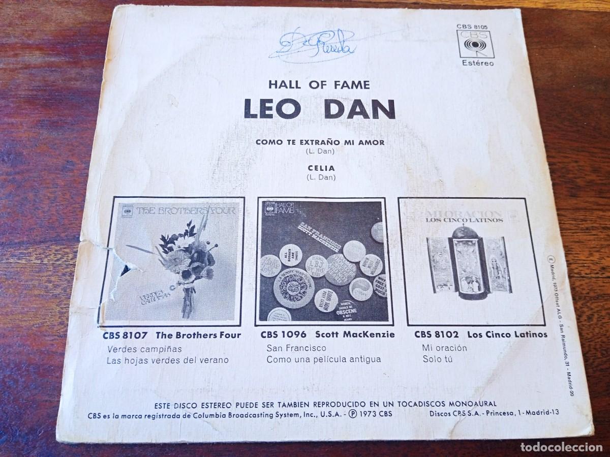 Discos de vinilo: Leo Dan - Como te extra&ntilde;o mi amor, Celia - Single original CBS 1972 - Foto 2