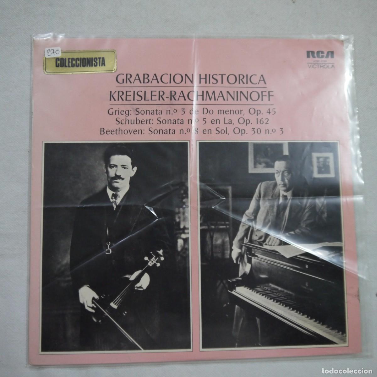 Discos de vinilo: GRABACI&Oacute;N HIST&Oacute;RICA KREISLER-RACHMANINOFF - LP 1973