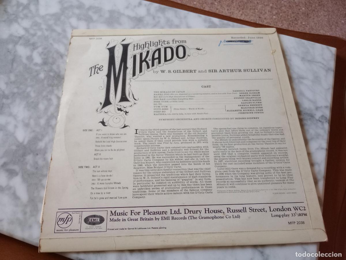 Discos de vinilo: Gilbert & Sullivan HIGHLIGHTS FROM THE MIKADO - Foto 2