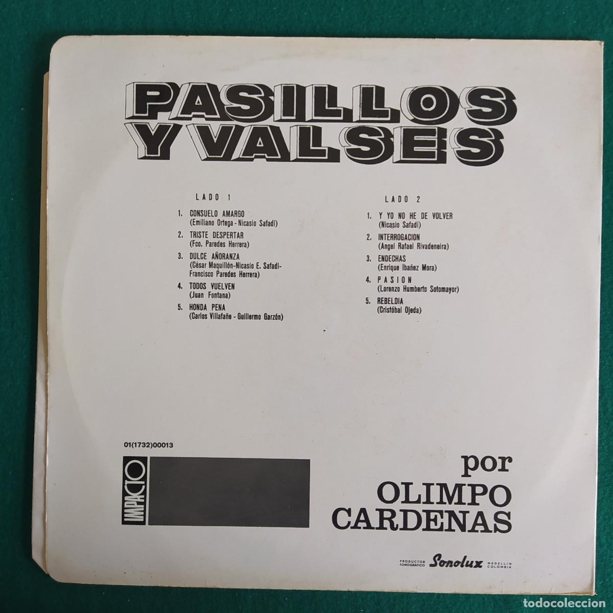 Discos de vinilo: Olimpo C&aacute;rdenas &ndash; Pasillos Y Valses - Foto 2