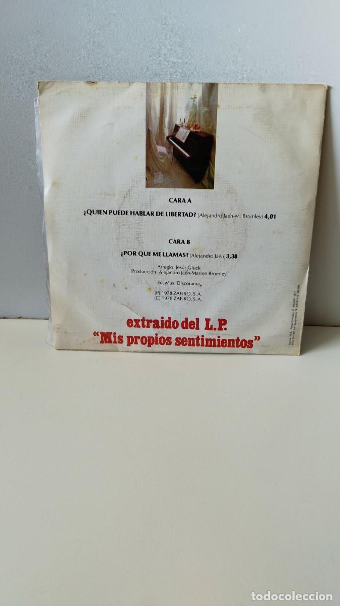 Discos de vinilo: ALEJANDRO JAEN mis propios sentimientos.Vinilo Single - Foto 3