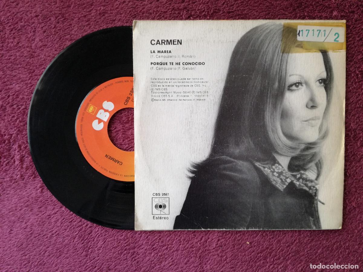 Discos de vinilo: CARMEN - LA MAREA (CBS) SINGLE - PEDIDO MINIMO 7&euro; - Foto 2