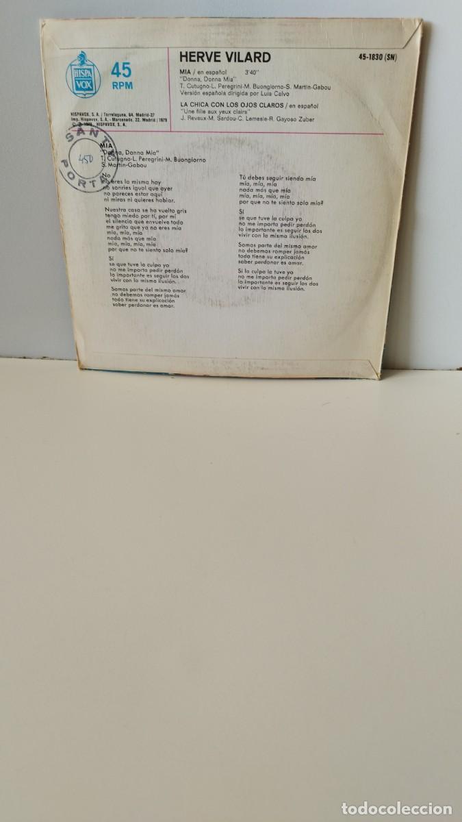 Discos de vinilo: Herv&eacute; Vilard &ndash; Mia.Vinilo Single - Foto 3