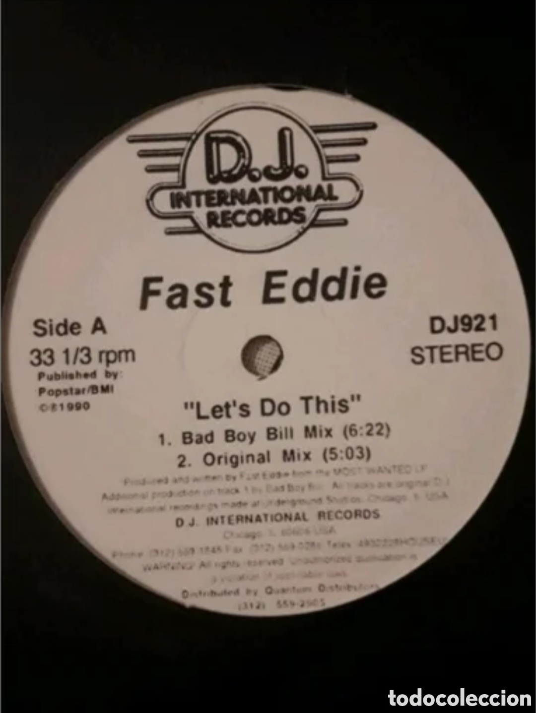 Discos de vinilo: Maxi single DJ Fast Eddie. Lets Do This - Foto 1