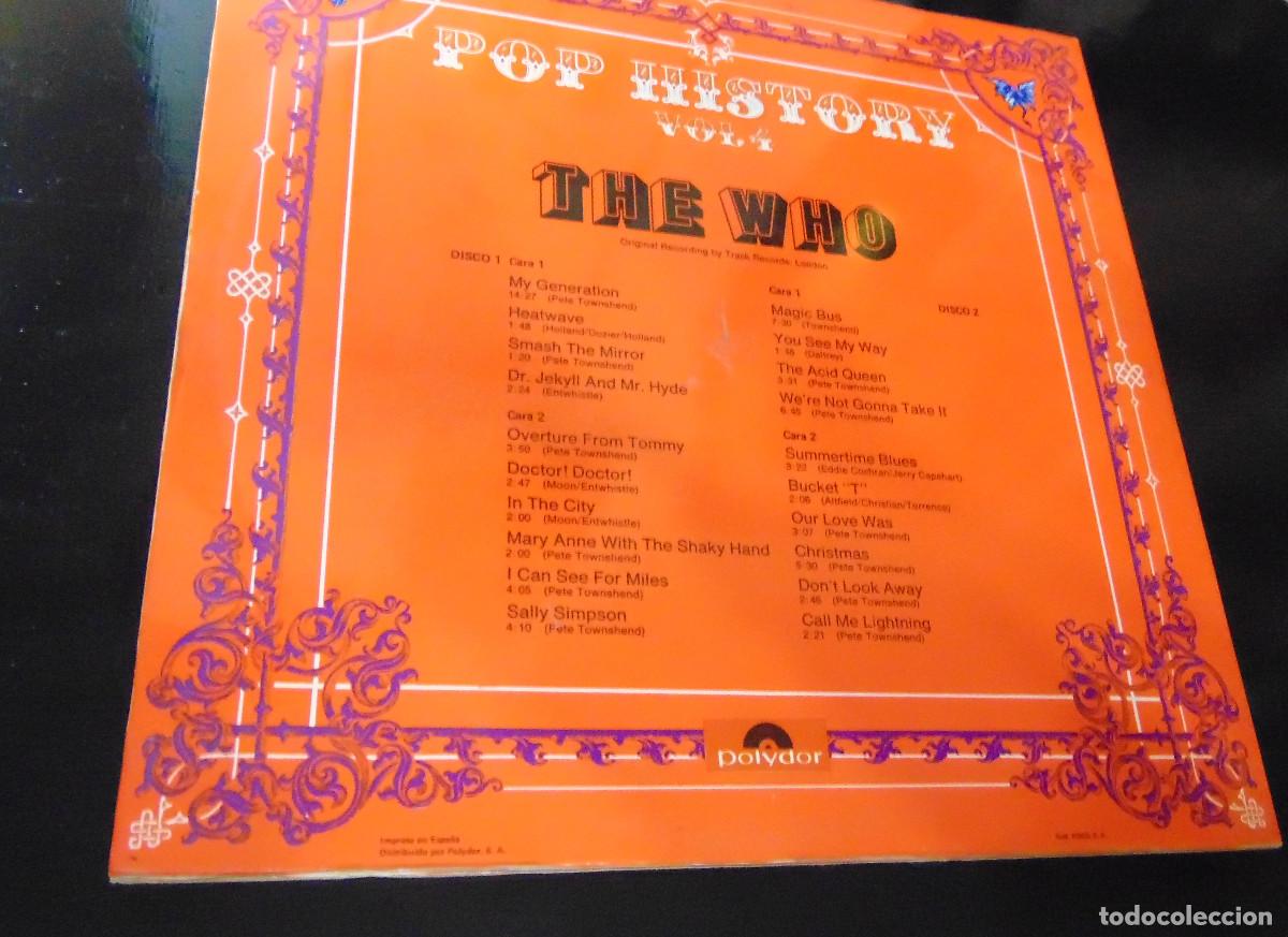 Discos de vinilo: THE WHO - POP HISTORY - DOBLE LP 1971 - Foto 4