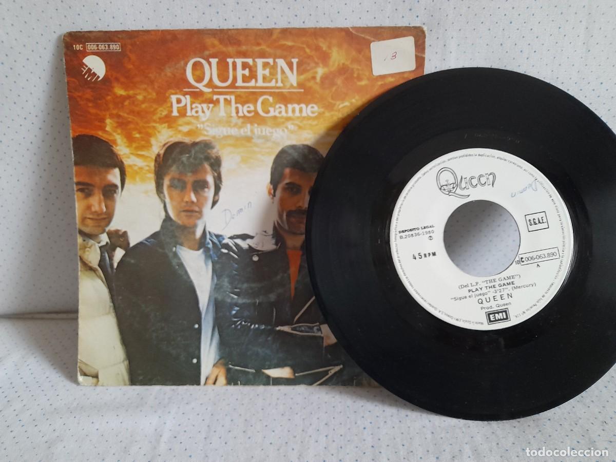 Discos de vinilo: QUEEN single Play the Game, solo disco vinilo - Foto 1