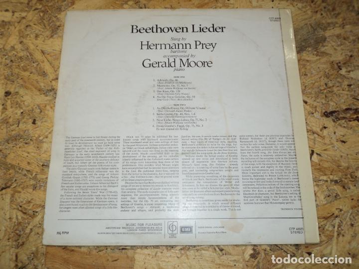 Discos de vinilo: HERMANN PREY - SINGS BEETHOVEN LIEDER ACCOMPANIED BY GERALD MOORE - Foto 2