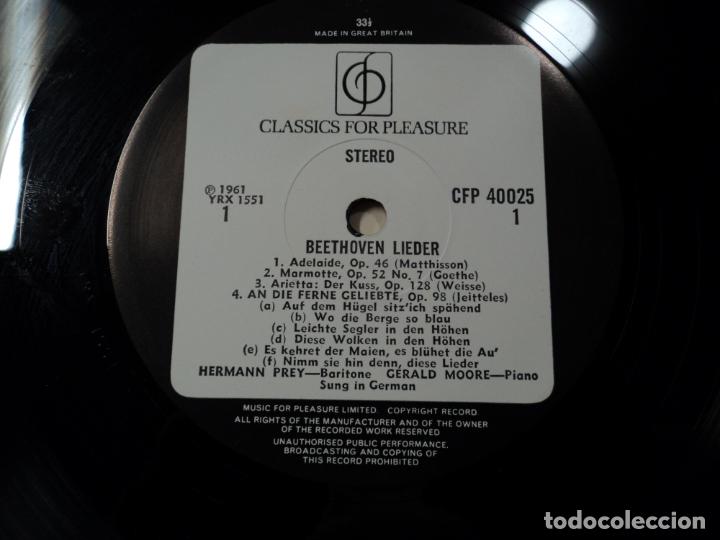 Discos de vinilo: HERMANN PREY - SINGS BEETHOVEN LIEDER ACCOMPANIED BY GERALD MOORE - Foto 3