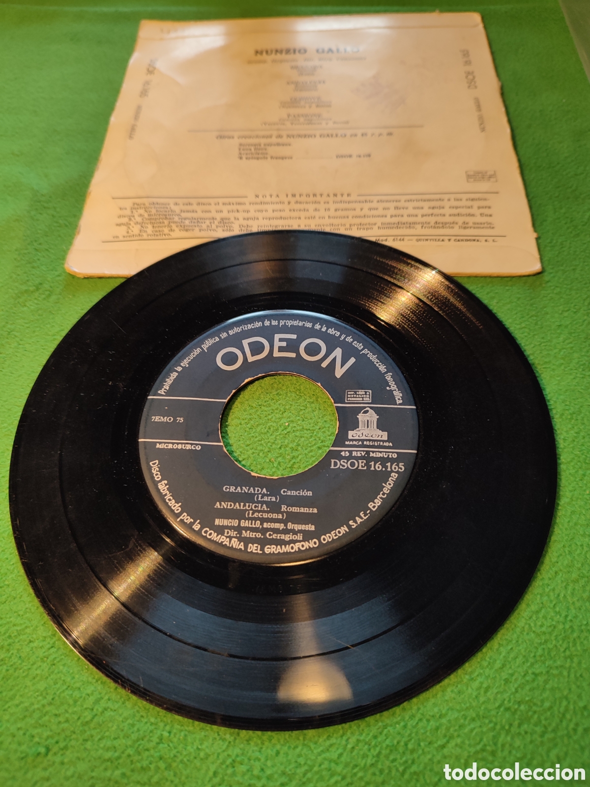 Discos de vinilo: Nunzio Gallo - Granada + 3 - Foto 2