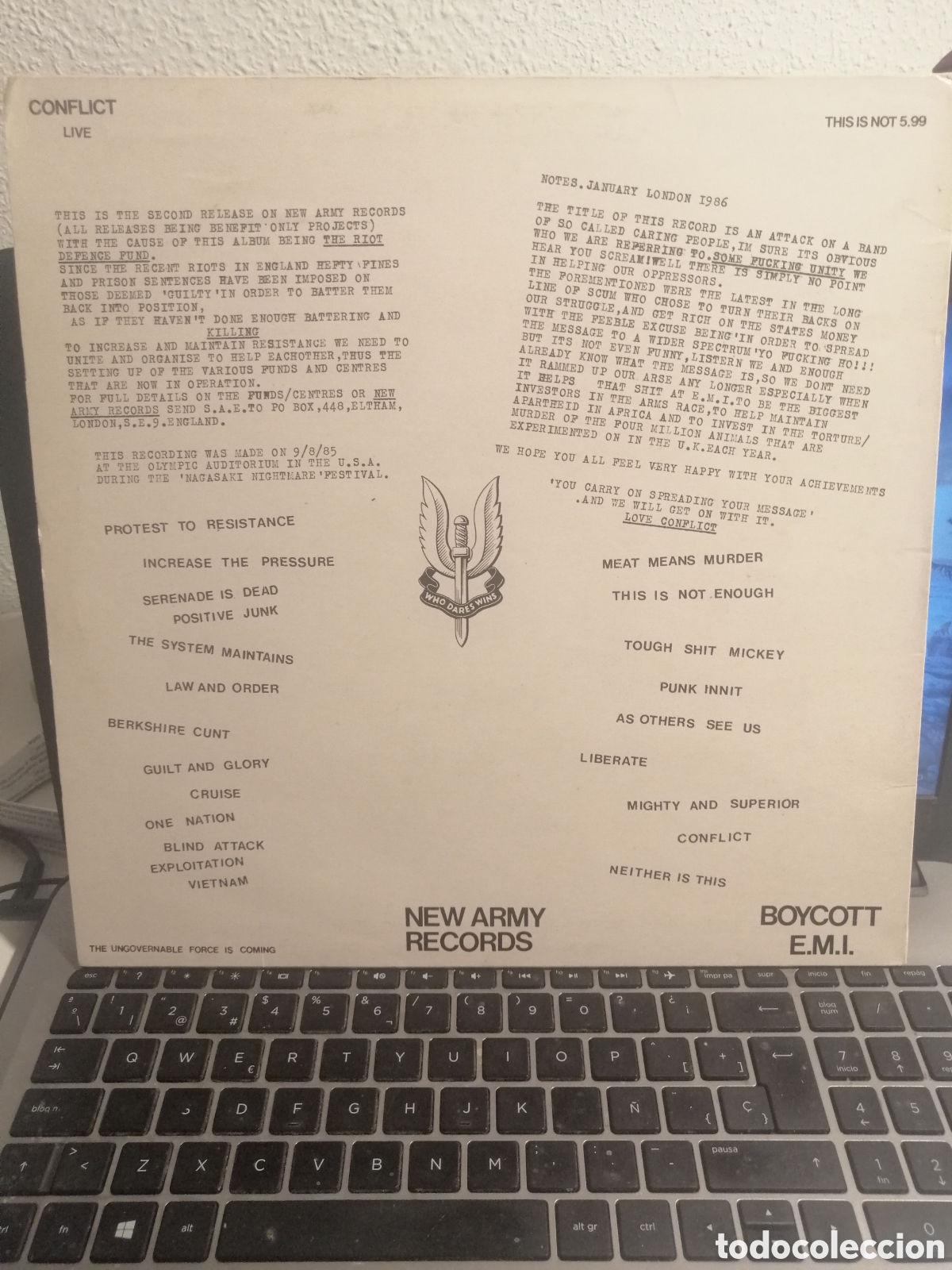 Discos de vinilo: Conflict - Only stupid bastsrds help EMI (80s) - Foto 2