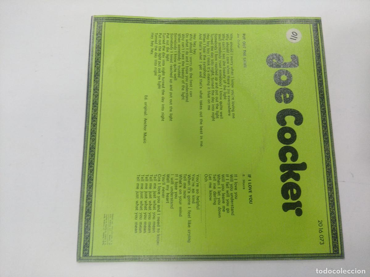 Discos de vinilo: JOE COCKER/PUT OUT THE LIGHT/SINGLE. - Foto 3