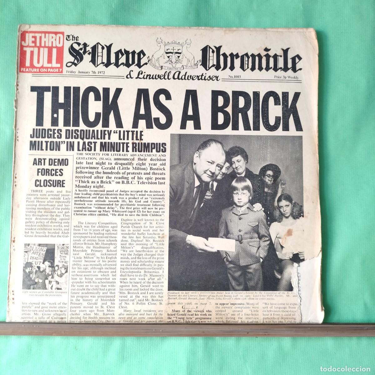 Discos de vinilo: JETHRO TULL . THICK AS A BRICK ** LP VINILO JUANI - Foto 1
