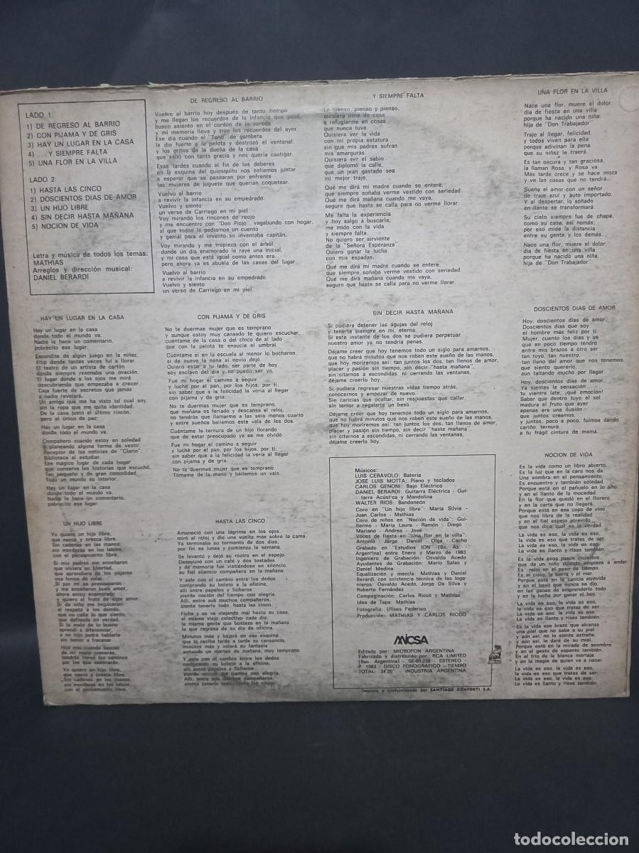 Discos de vinilo: MATHIAS - COTIDIANO / SE-60238 - 1983 - Foto 2