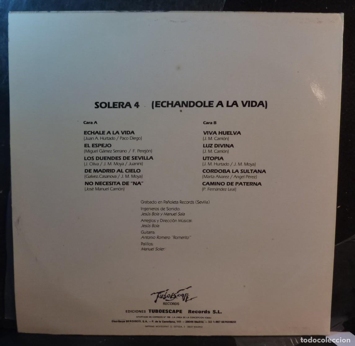 Discos de vinilo: SOLERA 4 // ECHANDOLE A LA VIDA // 1987 // LP - Foto 2