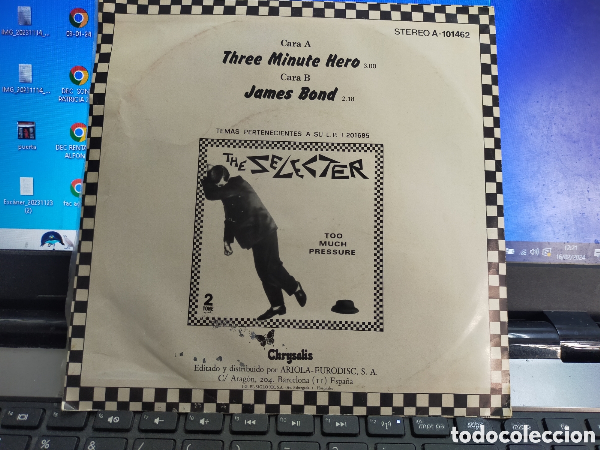Discos de vinilo: The selecter single three minute Hero Espa&ntilde;a 1989 - Foto 2