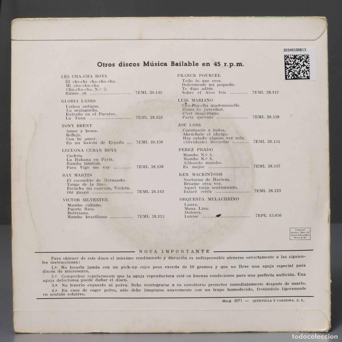 Discos de vinilo: EP. FRANZ THON Y LA ORQUESTA DE LA NWDR - Foto 2