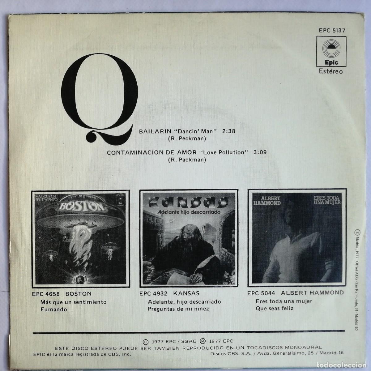 Discos de vinilo: Q, Bailarin, Epic EPC 5137 - Foto 2