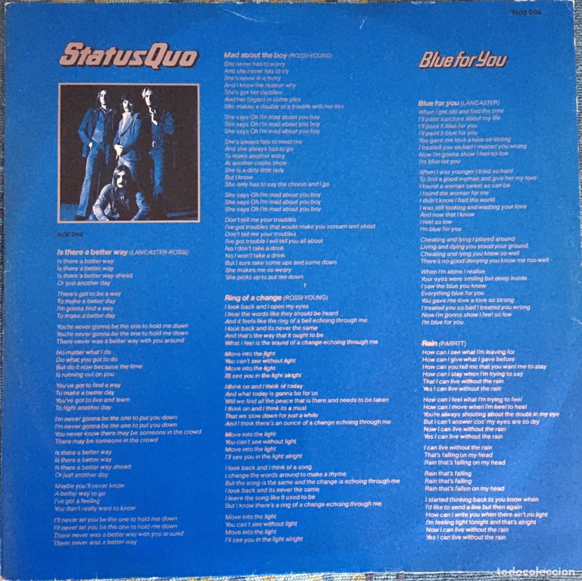 Discos de vinilo: Status Quo &ndash; Blue For You - Foto 5