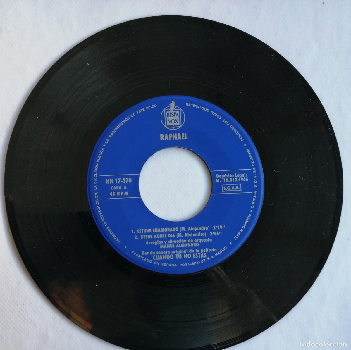 Discos de vinilo: Raphael, Estuve Enamorado, Hispavox HH 17-370 - Foto 4