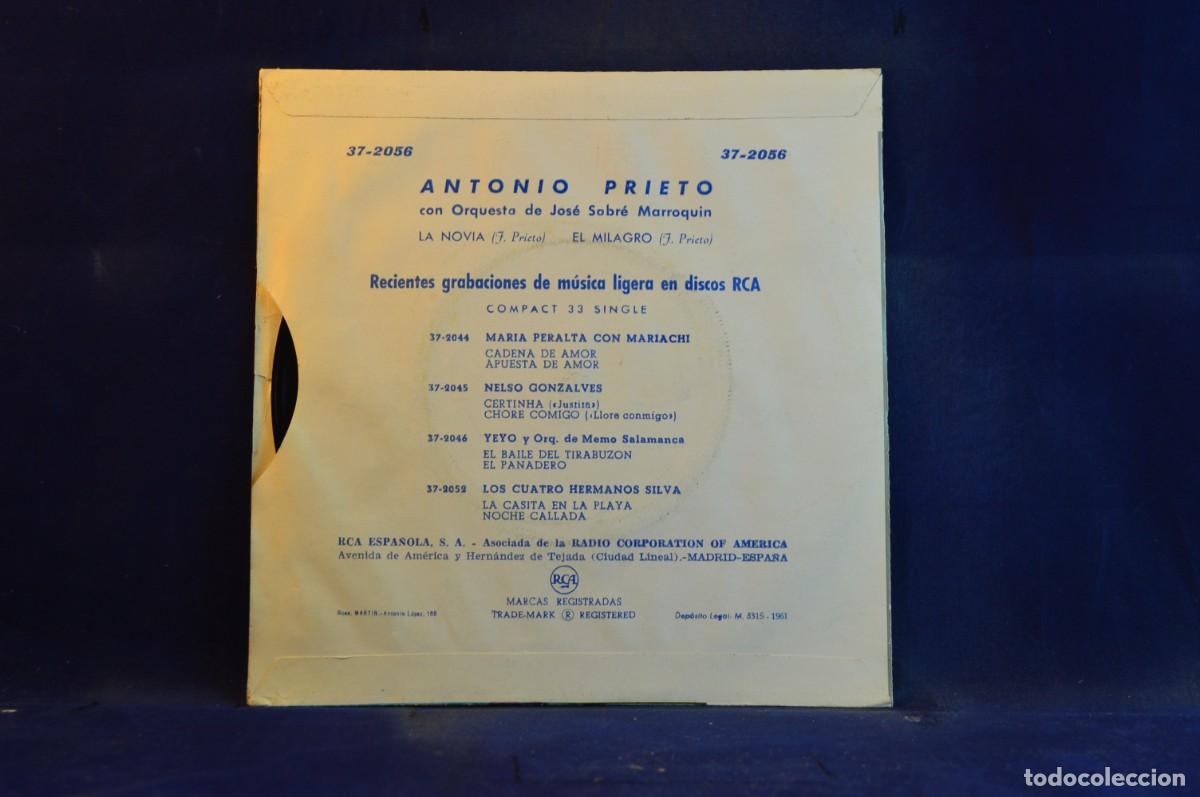 Discos de vinilo: ANTONIO PRIETO - LA NOVIA - EL MILAGRO - SINGLE - Foto 2