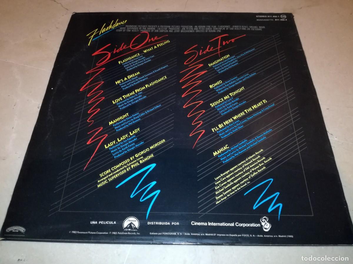 Discos de vinilo: BSO DE LA PELICULA FLASHDANCE-ORIGINAL ESPA&Ntilde;OL 1983 - Foto 2