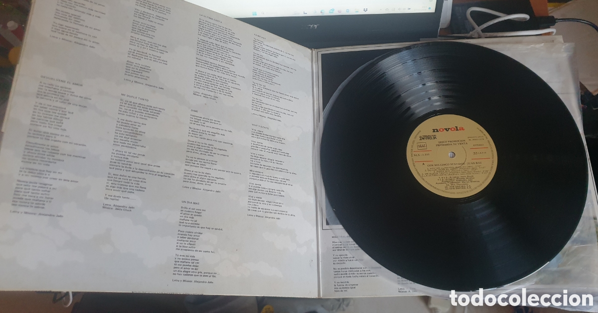 Discos de vinilo: Juan Bau - Con los cinco sentidos - Foto 2