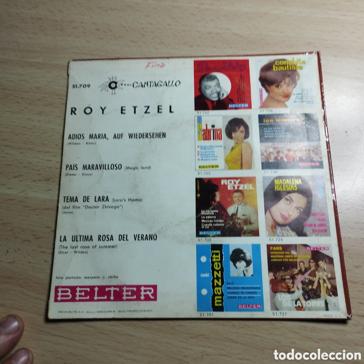 Discos de vinilo: EP 7&rdquo; Roy Etzel 1966 Adi&oacute;s Mar&iacute;a + 3 - Foto 2