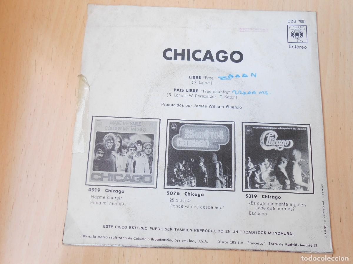 Discos de vinilo: CHICAGO, SG, LIBRE + 1, A&Ntilde;O 1971, CBS 7061 - Foto 2