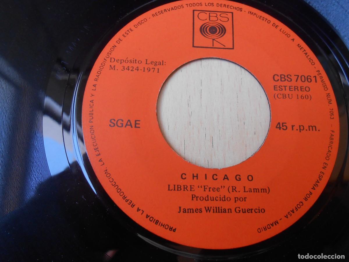 Discos de vinilo: CHICAGO, SG, LIBRE + 1, A&Ntilde;O 1971, CBS 7061 - Foto 3