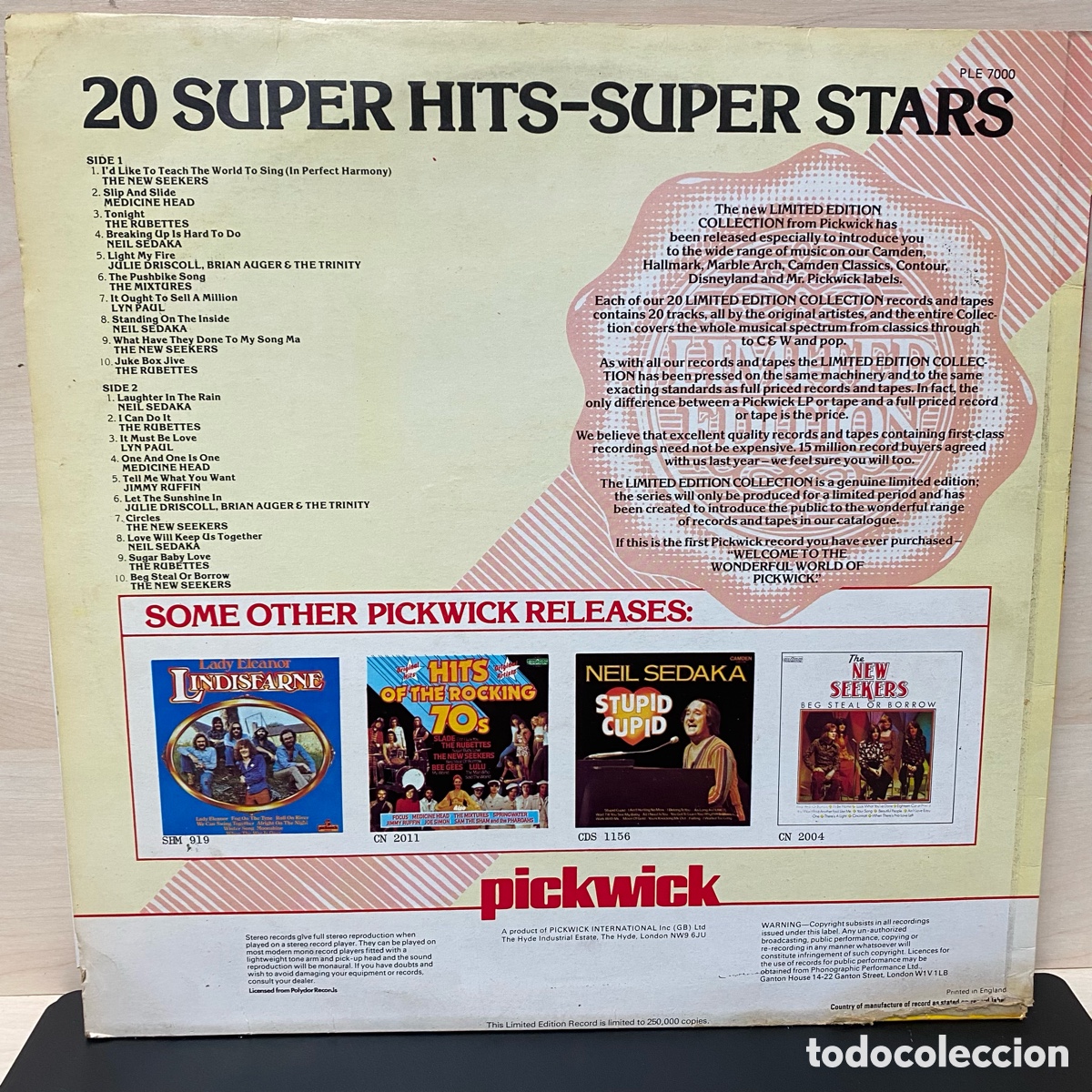 Discos de vinilo: Various - 20 Super Hits - Super Stars (LP, Comp) - Foto 2