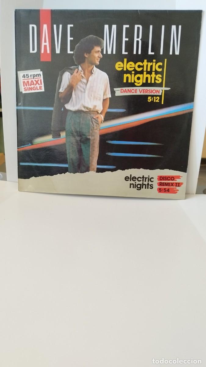 Discos de vinilo: Dave Merlin &ndash; Electric Nights.Vinilo Maxi Single - Foto 1