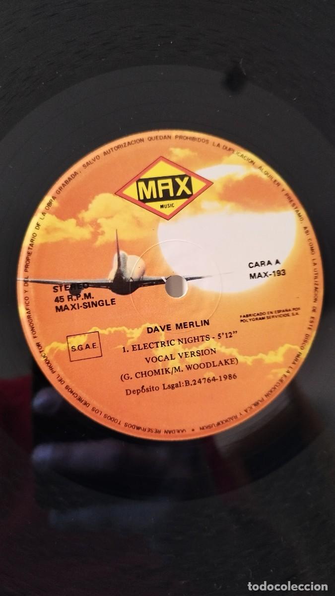 Discos de vinilo: Dave Merlin &ndash; Electric Nights.Vinilo Maxi Single - Foto 2