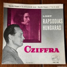 Discos de vinilo: CZIFFRA . RAPSODIAS HUNGARAS . CARTON PROMOCIONAL DISCO EP .LA VOZ DE SU AMO. PUBLICIDAD