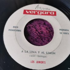 Discos de vinilo: LOS JUNIOR'S - A LA LIMA Y AL LIMÓN ,VINILO, 7”, SINGLE SPAIN PROMO