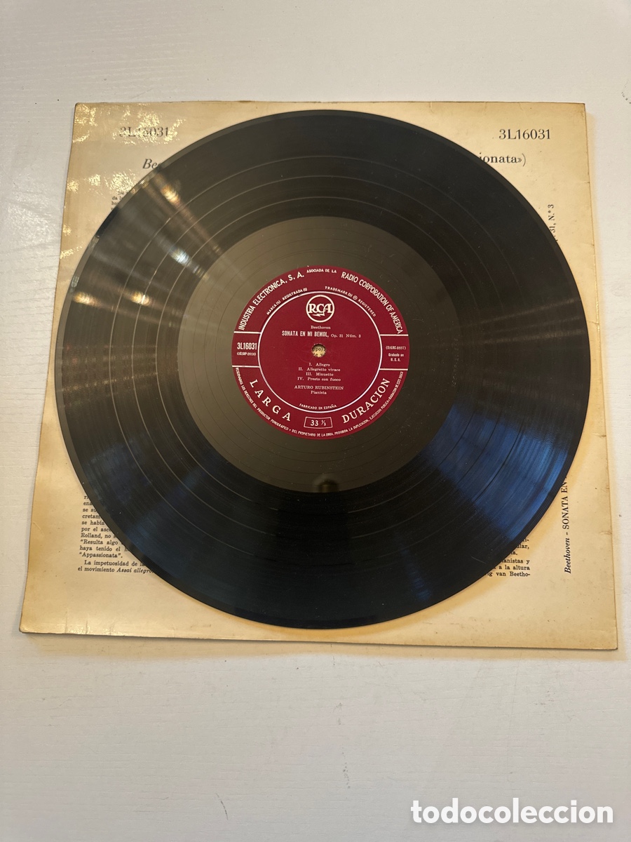 Discos de vinilo: BEETHOVEN - APPASIONATA &hellip; SONATA &hellip; RUBINSTEIN ( Piano ) - Foto 6