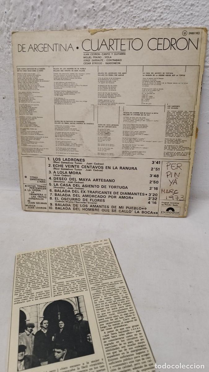 Discos de vinilo: Cuarteto Cedron &ndash; De Argentina.Vinilo Lp - Foto 7