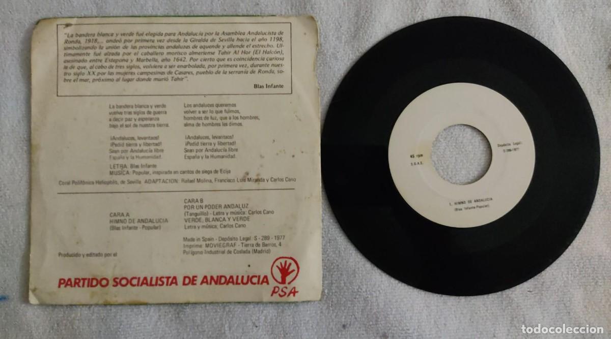 Discos de vinilo: HIMNO DE ANDALUCIA. - Foto 2