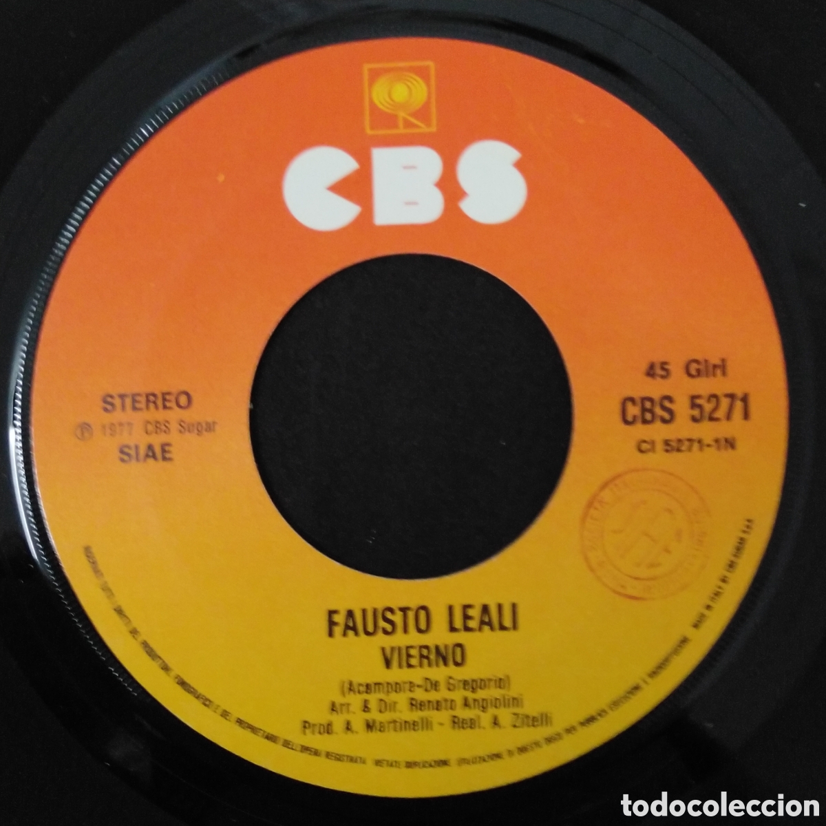 Discos de vinilo: FAUSTO LEALI - VIERNO - 1977 - SINGLE 7&rdquo; - Foto 3