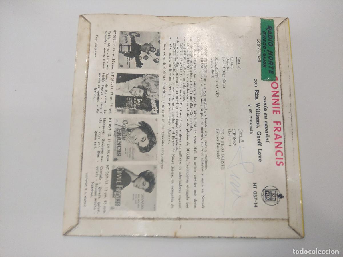 Discos de vinilo: CONNIE FRANCIS/CELOS/SINGLE. - Foto 3
