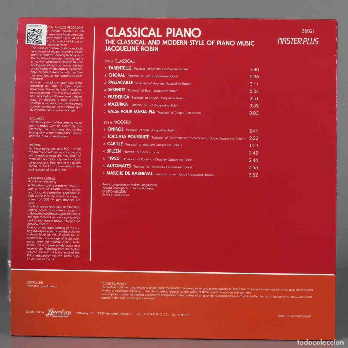 Discos de vinilo: LP. CLASSICAL PIANO. ROBIN - Foto 2