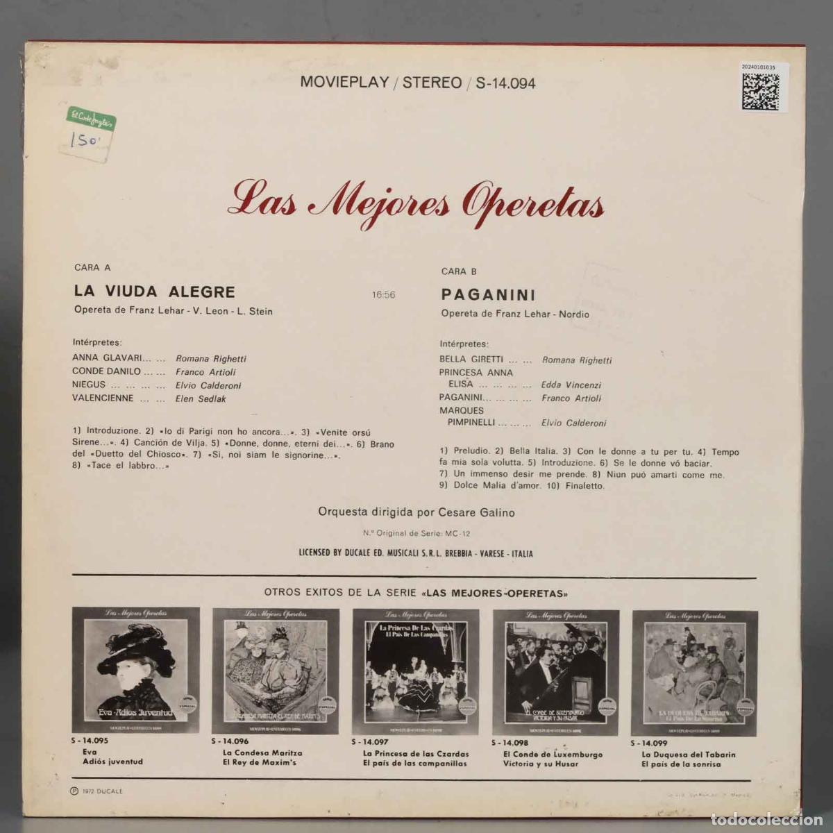 Discos de vinilo: LP. LAS MEJORES OPERETAS - Foto 2