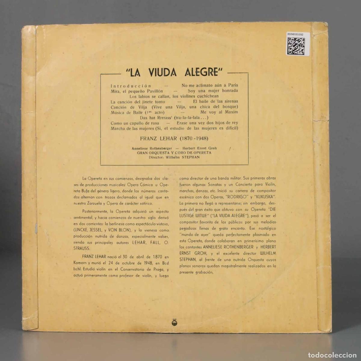 Discos de vinilo: LP. ALEGRE VIUDA TELEFUNKEN - Foto 2