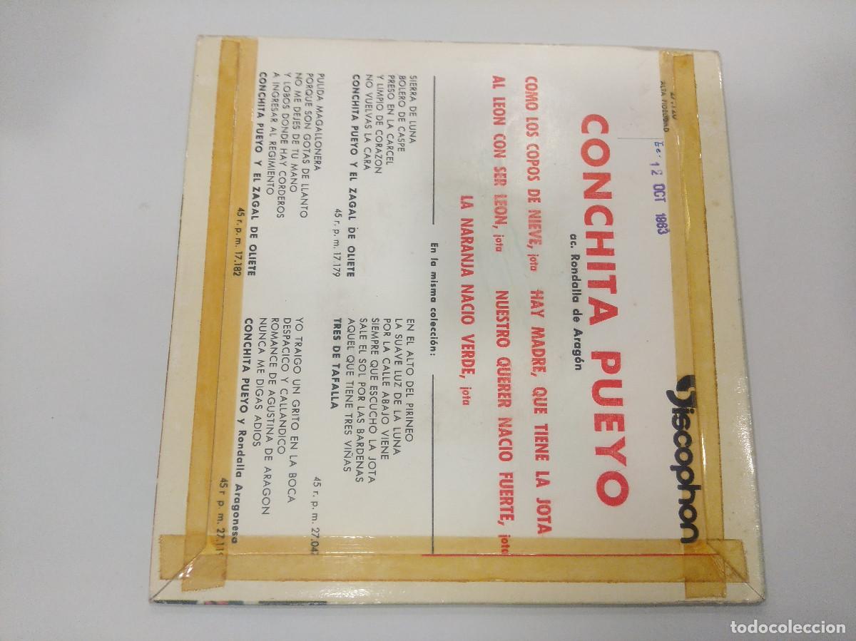 Discos de vinilo: CONCHITA PUEYO/COMO LOS COPOS DE NIEVE/SINGLE. - Foto 3