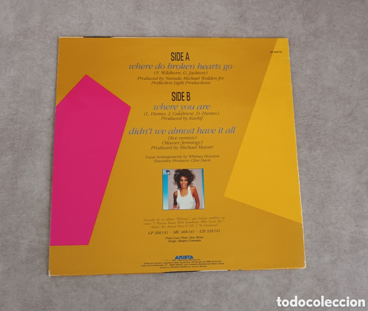 Discos de vinilo: Whitney Houston MAXI SINGLE Where do broken hearts go - Foto 3
