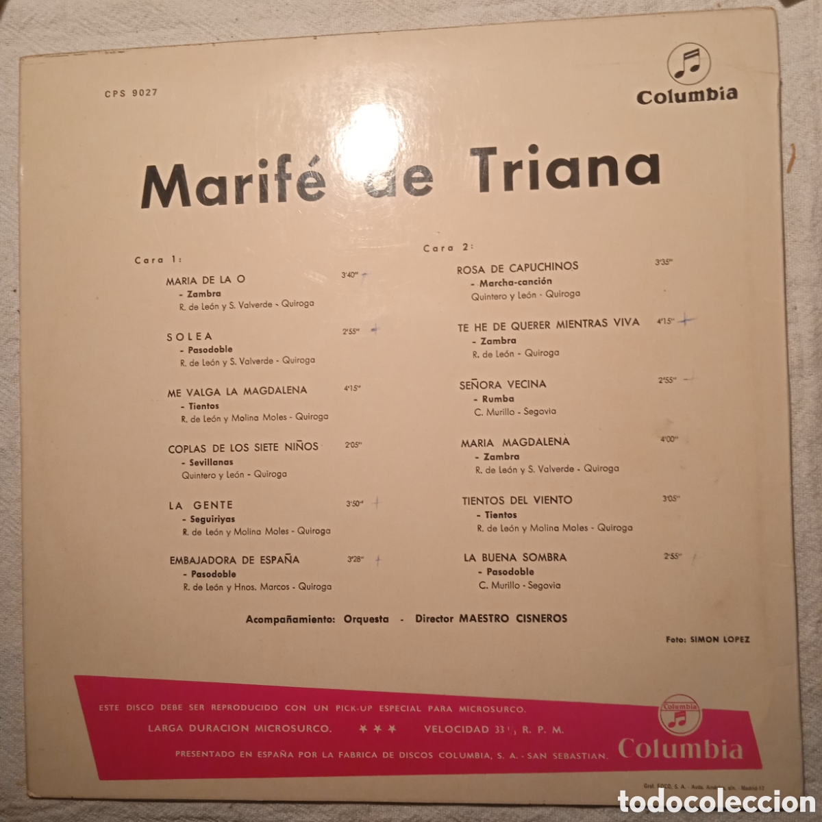 Discos de vinilo: Marife de Triana,1967 - Foto 2