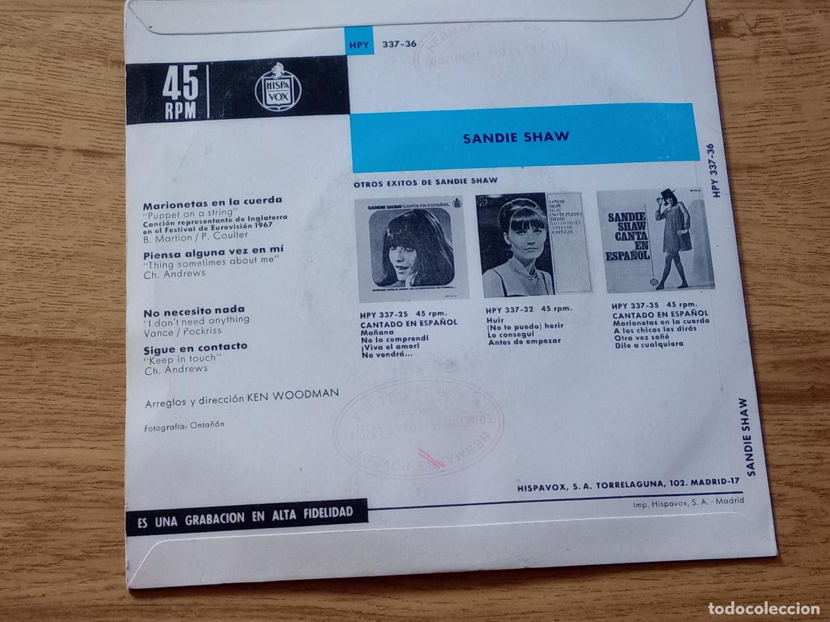 Discos de vinilo: SANDIE SHAW EUROVISION 67 - Foto 2