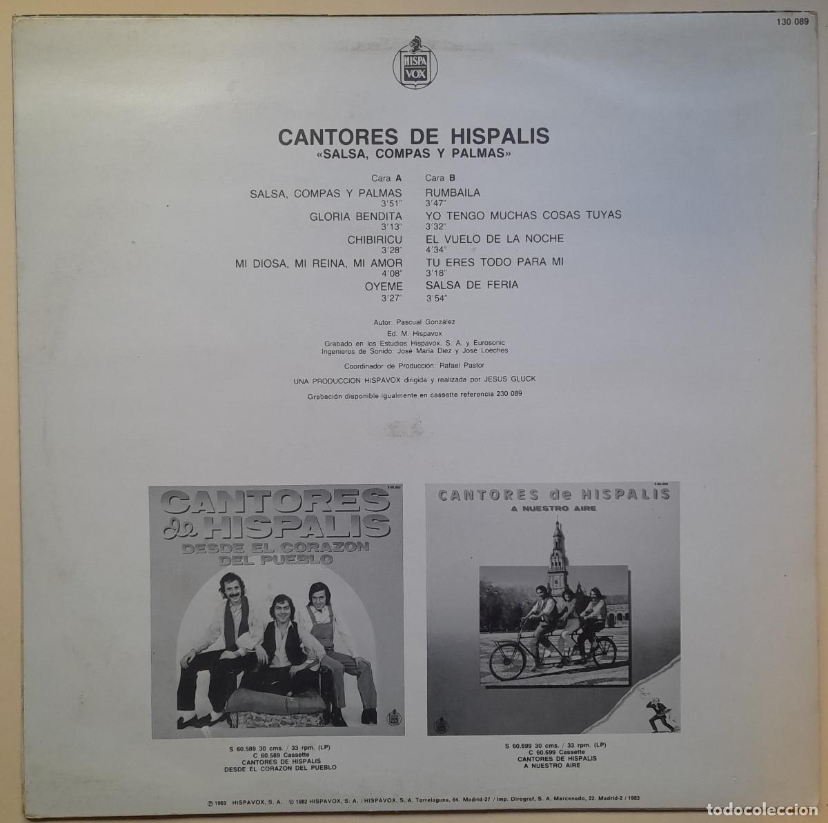 Discos de vinilo: CANTORES DE HISPALIS &rdquo;SALSA, COMP&Aacute;S Y PALMAS&rdquo; - Foto 2