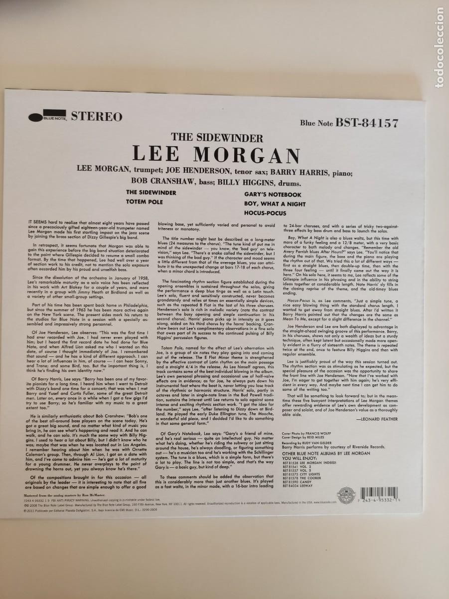 Discos de vinilo: Lee Morgan. The sidewinder. - Foto 2