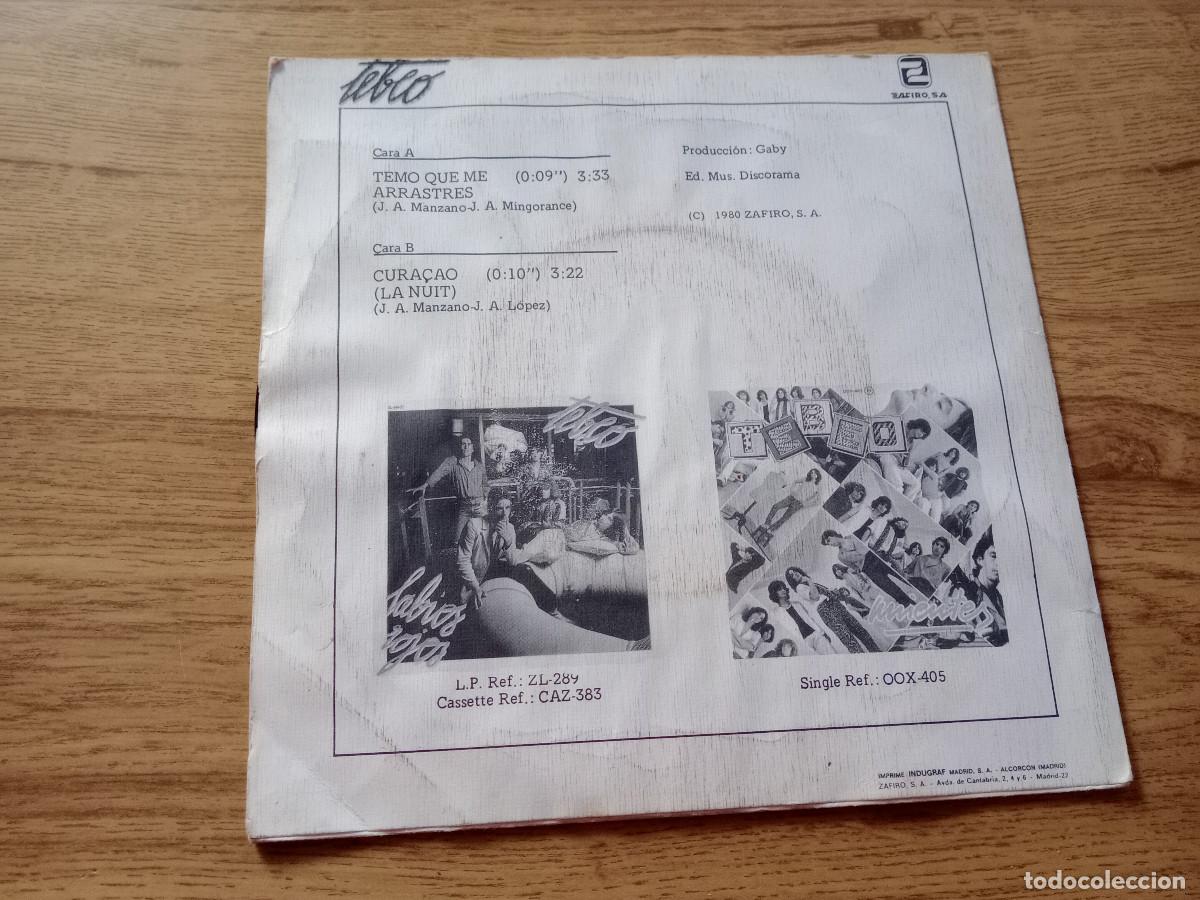 Discos de vinilo: TEBEO / TEMO QUE ME ARRASTRES - Foto 2